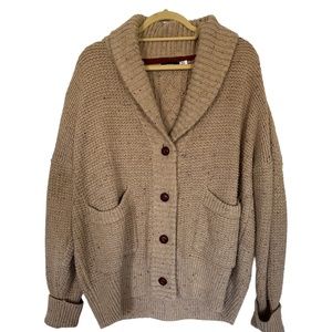 BDG Oversized Beige Grandpa cardigan
